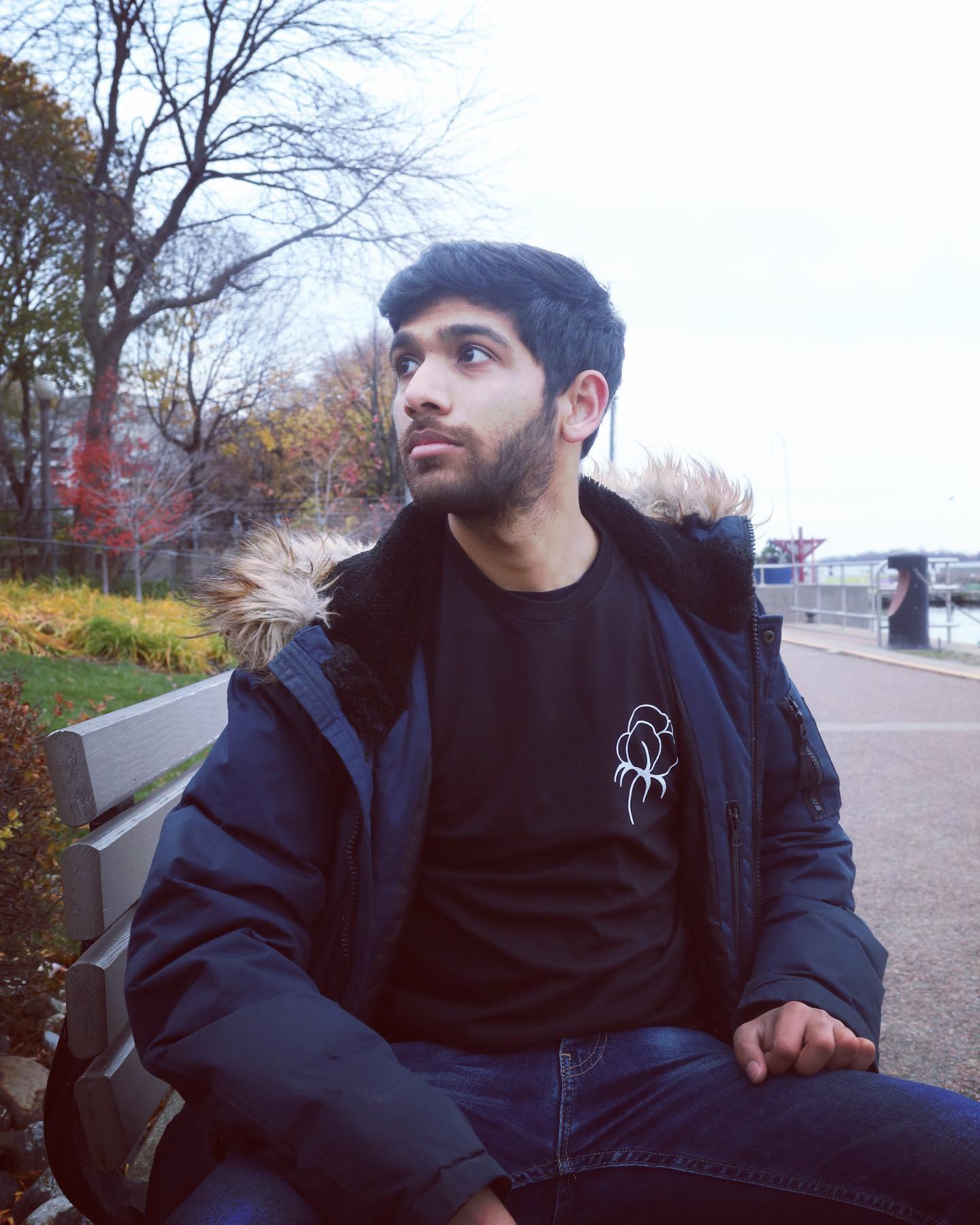 Black Printed tee